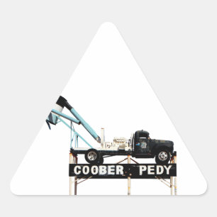 Pegatina Triangular Coober Pedy, la capital mundial del opal