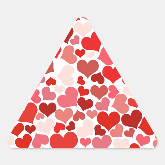 PEGATINA TRIANGULAR CORAZONES (Anverso)