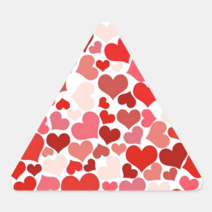 PEGATINA TRIANGULAR CORAZONES