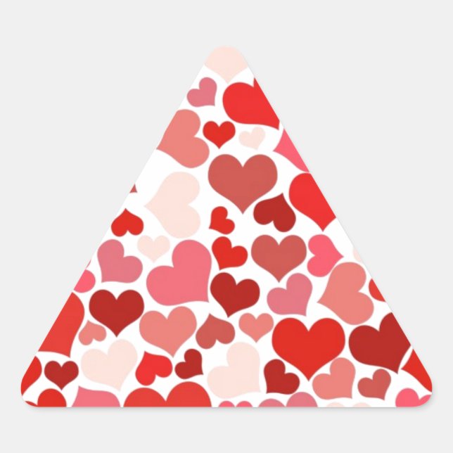 Pegatina Triangular Corazones (Anverso)