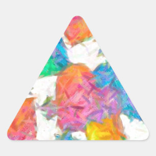Pegatina Triangular Corazones de San Valentín Impresionistas Pastel