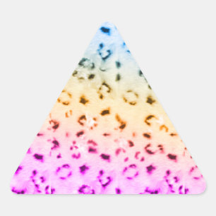 Pegatina Triangular Corey Tiger 80s Leopardo de Nieve Multicolor