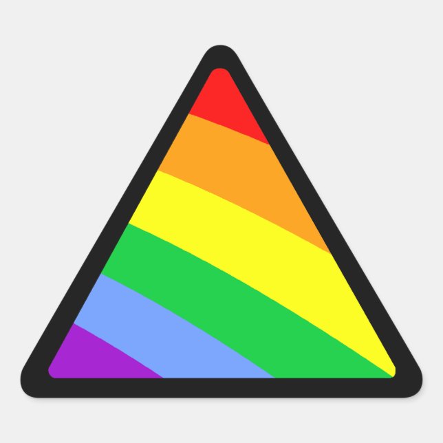 Pegatina Triangular Corey Tiger Triángulo del Arcoiris 80 (Anverso)