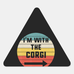 Pegatina Triangular Corgi Gift   Vintage de los disfraces de Halloween