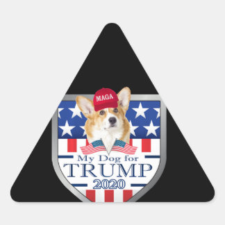 Pegatina Triangular Corgi | Mi perro Trump 2020 Corgi Long Sleeve