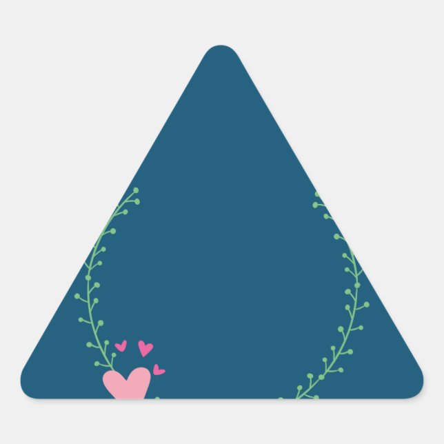 Pegatina Triangular corona-laurel-corona-boda (Anverso)