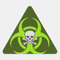 Cráneo verde de riesgo biológico