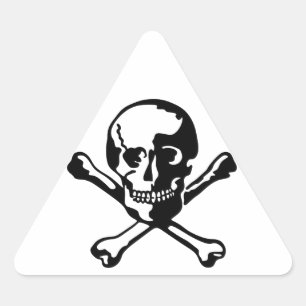 Pegatina Triangular Cráneo y bandera pirata