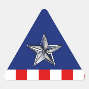 Pegatina Triangular Cromado como estrella en colores patrióticos festi