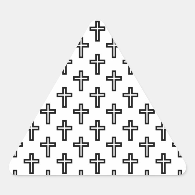Pegatina Triangular Cruz cristiana (Anverso)