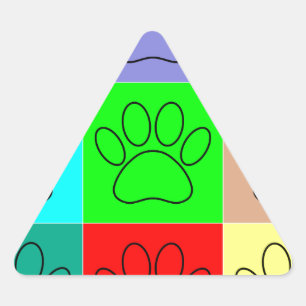 Pegatina Triangular Cuadros De Cachorro En Cuadrados