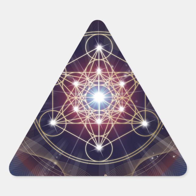 Pegatina Triangular Cubo de Metatron - Merkabah (Anverso)