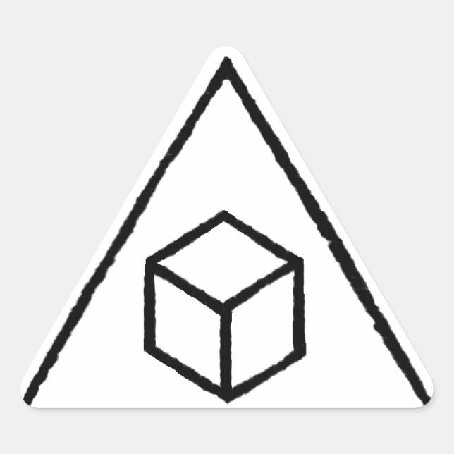 Pegatina Triangular Cubos delta (Anverso)