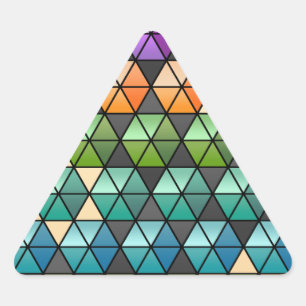 Pegatina Triangular Cuello de hexágono (arcoiris cálido)