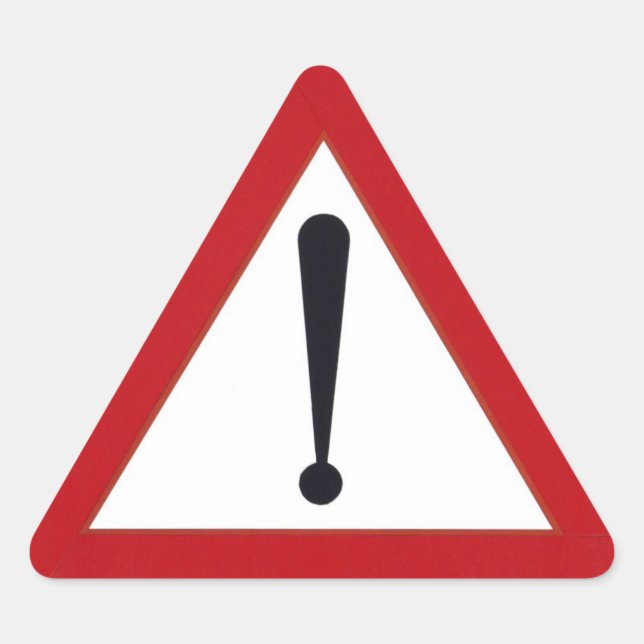 Pegatina Triangular ¡Cuidado Pegatina! (Anverso)