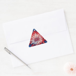 Pegatina Triangular Cumpleaños 250 de América 1776-2026 Fuegos Artific