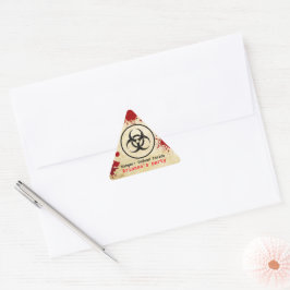 Pegatina Triangular Cumpleaños de Apocalipsis Zombi | Biohazard de Hal