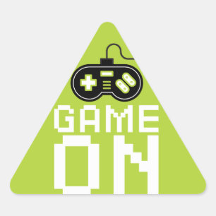 Pegatina Triangular Cumpleaños del Camión de Video Game