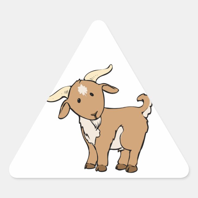 Pegatina Triangular Cute Personalizado Goat (Anverso)