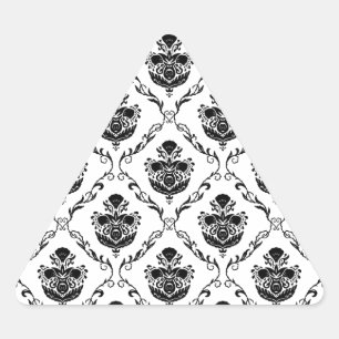 Pegatina Triangular Damasco negro tradicional