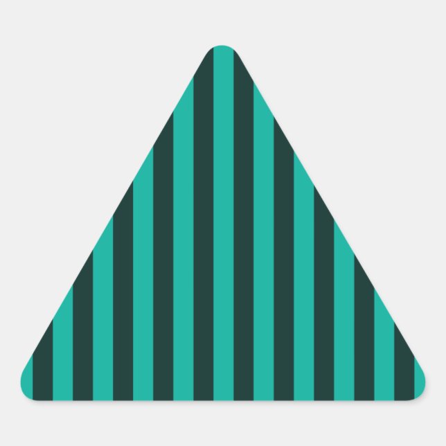 Pegatina Triangular Decoración de rayas verticales turquesa (Anverso)