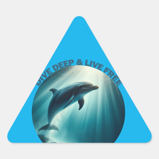 Pegatina Triangular Deep Live Free Dolphin (Anverso)