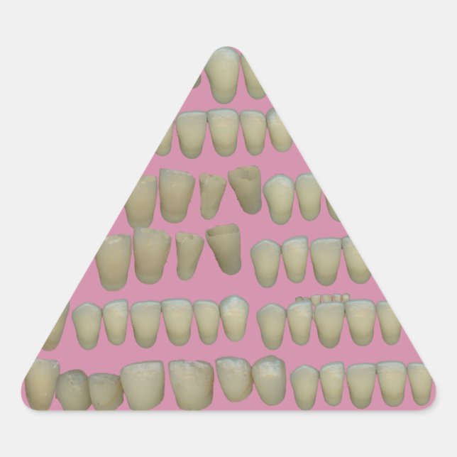 PEGATINA TRIANGULAR DENTISTRY DENTISTRY ORTHODONTICS ROTTEN DIETE BOCA (Anverso)