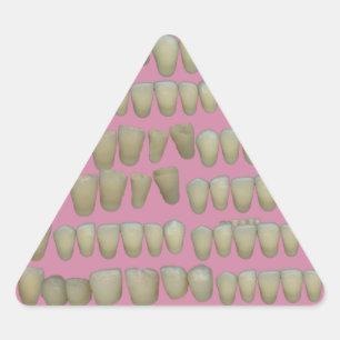 PEGATINA TRIANGULAR DENTISTRY DENTISTRY ORTHODONTICS ROTTEN DIETE BOCA