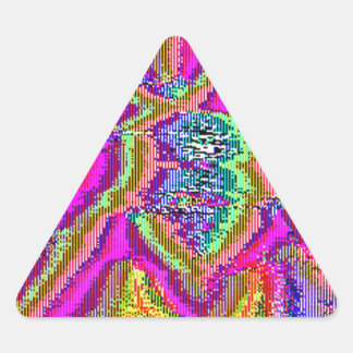 Pegatina Triangular Despertar televisivo (arte de Glitch)