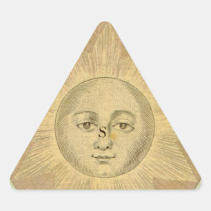 Pegatina Triangular Detalle solar del mapa de los antiguos bolos, alre