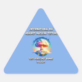 Pegatina Triangular Día Internacional contra las Pruebas Nucleares. Pa