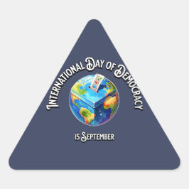 Pegatina Triangular Día Internacional de la Democracia. 15 de septiemb