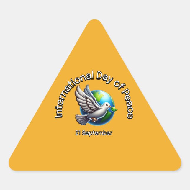 Pegatina Triangular Día Internacional de la Paz. 21 de septiembre (Anverso)