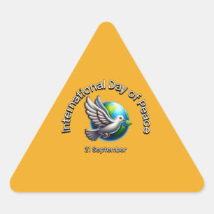 Pegatina Triangular Día Internacional de la Paz. 21 de septiembre