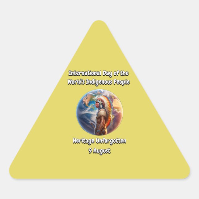 Pegatina Triangular Día Internacional de los Pueblos Indígenas del Mun (Anverso)