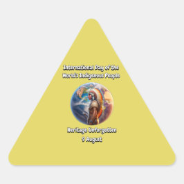 Pegatina Triangular Día Internacional de los Pueblos Indígenas del Mun