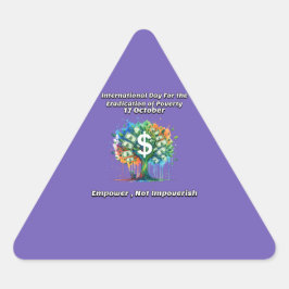 Pegatina Triangular Día Internacional para la Erradicación de la Pobre