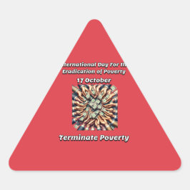 Pegatina Triangular Día Internacional para la Erradicación de la Pobre
