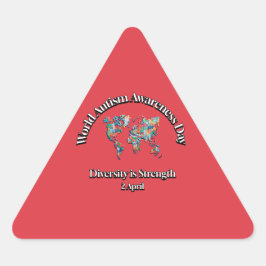 Pegatina Triangular Día Mundial de Conciencia sobre el Autismo. La div