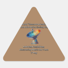 Pegatina Triangular Día Mundial de las Telecomunicaciones y la Socieda