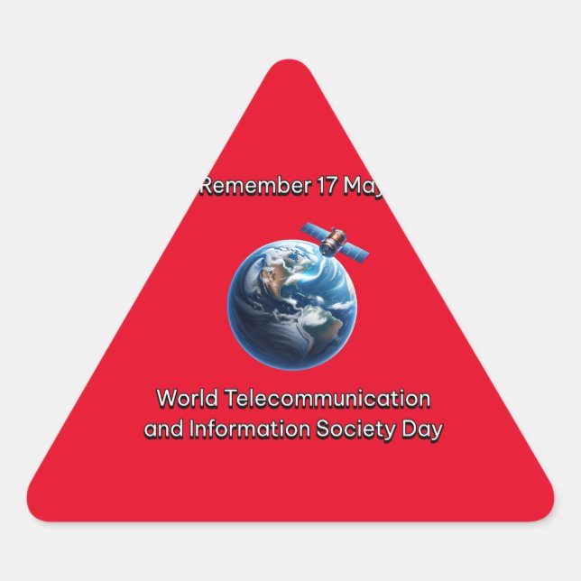 Pegatina Triangular Día Mundial de las Telecomunicaciones y la Socieda (Anverso)