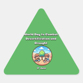 Pegatina Triangular Día Mundial de Lucha contra la Desertificación y l