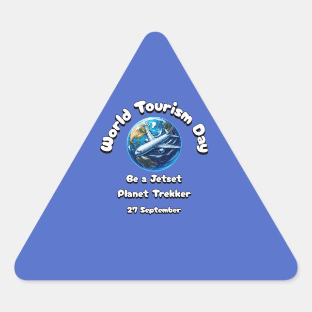 Pegatina Triangular Día Mundial del Turismo. 27 de septiembre (Anverso)