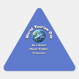 Pegatina Triangular Día Mundial del Turismo. 27 de septiembre
