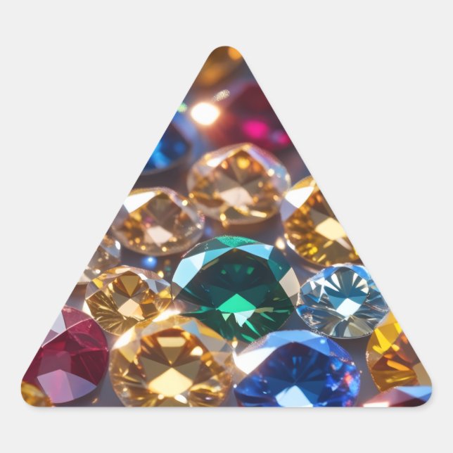 Pegatina Triangular Diamonds Of Many Colors (Anverso)