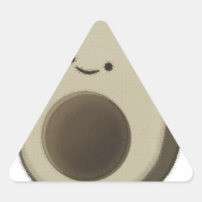 Pegatina Triangular Dibujo de aguacate estilo vintage (Anverso)