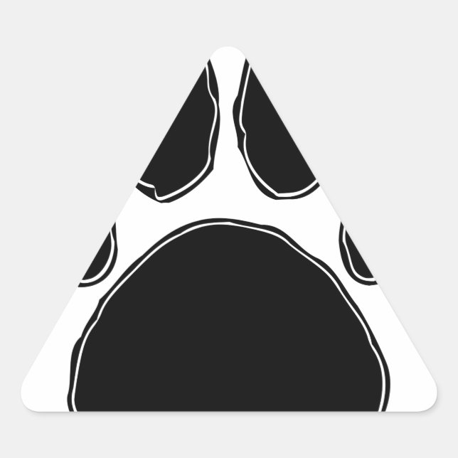 Pegatina Triangular Dibujo de garras de perro en negro (Anverso)