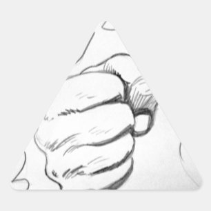 Pegatina Triangular Dibujo de lápiz con lápiz de puntas de marihuana d