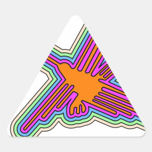 Pegatina Triangular Dibujo de Nazca Hummingbird Perú