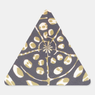 Pegatina Triangular Dibujo de patrón radial de polka verde oliva Impri